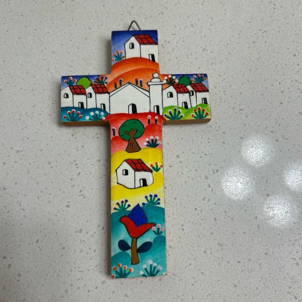 Hand Painted Wood Cross Sedona Arizona - Picture 2 of 7
